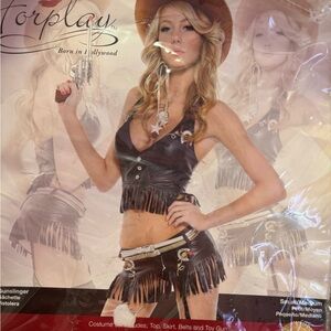 Forplay Black Fringe Cowgirl Costume